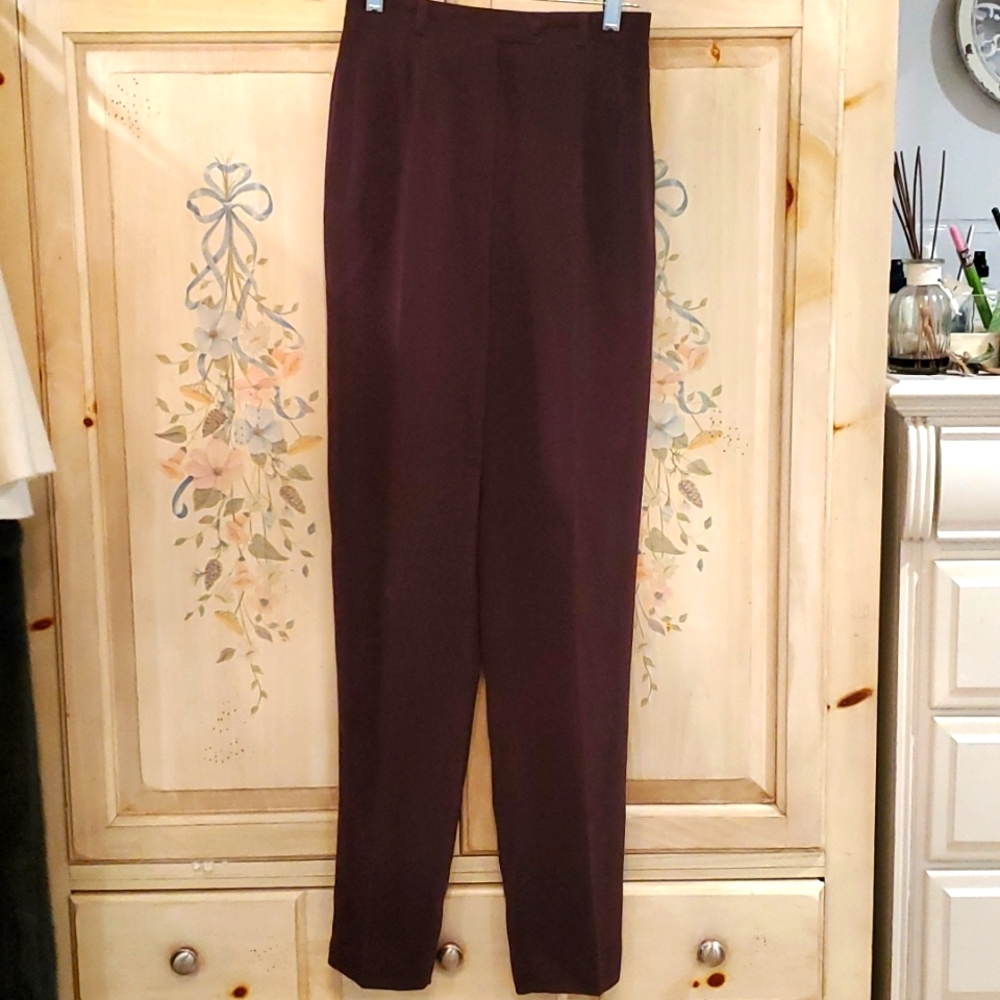 Pants Straight Ankle Burgundy Vintage 36